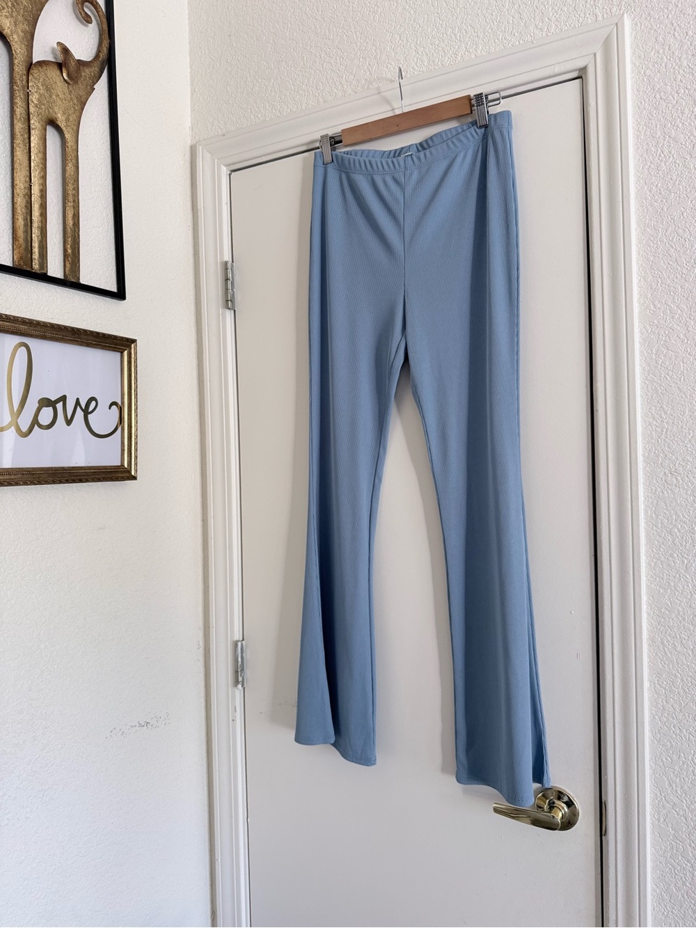 Love Tree Light Blue Flare Ponte Pants